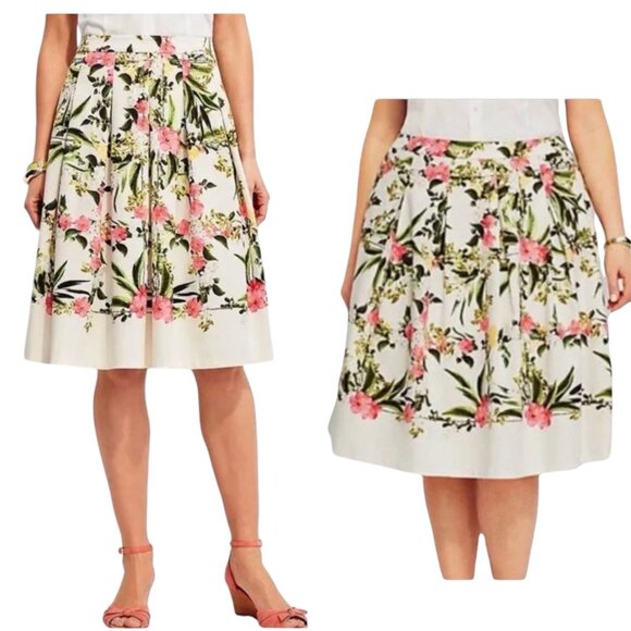Talbots Dresses & Skirts - Talbots Trellis Pleated Midi Floral Skirt/ 6 Petite
